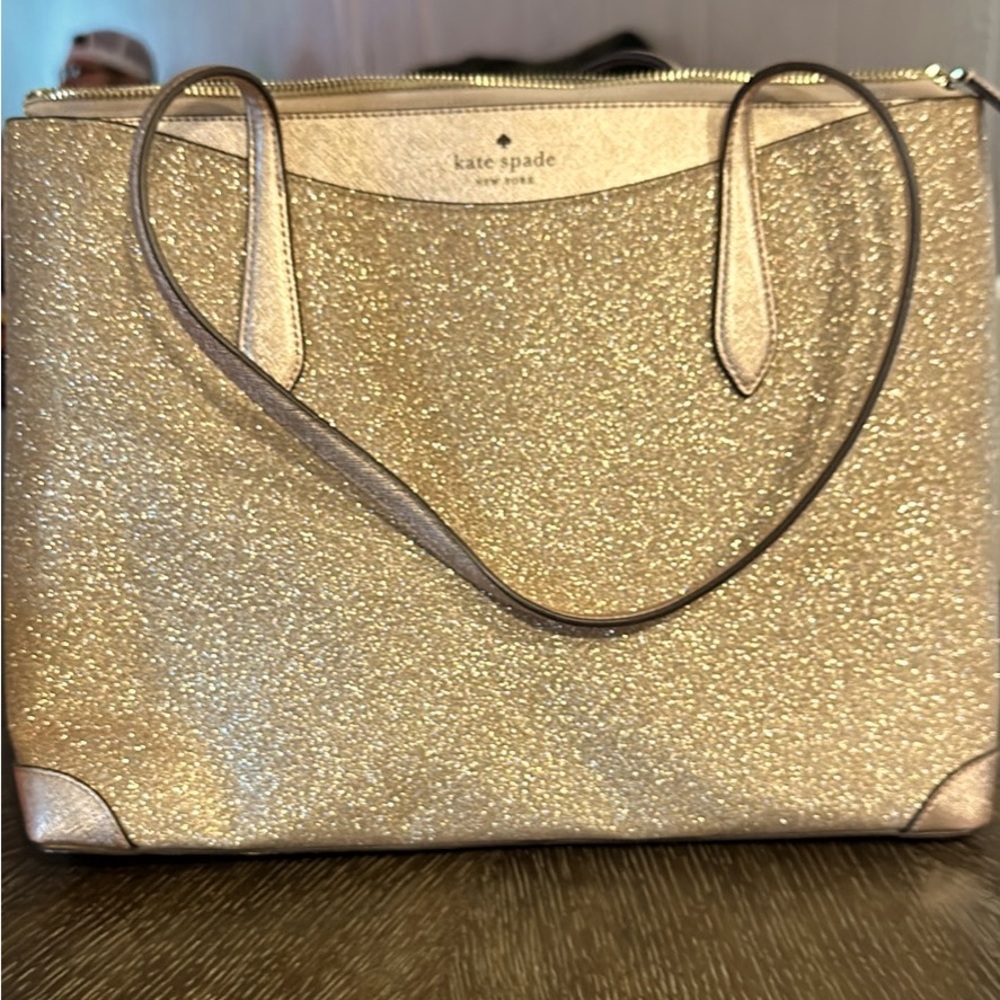 Champagne shimmer Kate Spade large tote